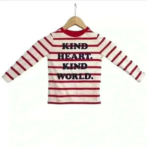 🌈 6/$60, Old Navy, Toddler Long Sleeve T, “Kind Heart, Kind World”, Size 3T